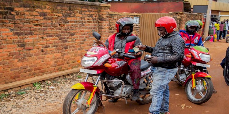 Women employed as motorbike taxi drivers in Rwanda
